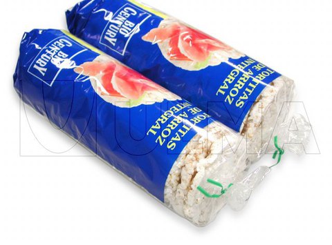 Упаковка  диетических рисовых хлебцов на флоупаке