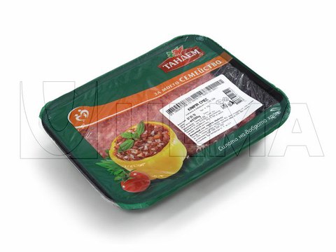 Упаковка фарша в модифицированной атмосфере (МГС) на трейсилере