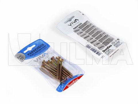 Упаковка саморезов в жесткую плёнку с картоном на блистере