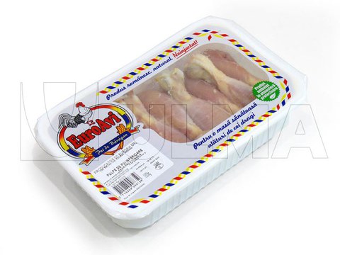 Упаковка куриных ножек в МГС на трейсилере