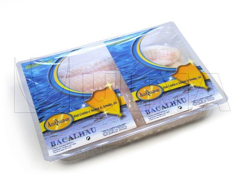 Упаковка трески в модифицированной атмосфере (МГС) в жёсткую плёнку на термоформере