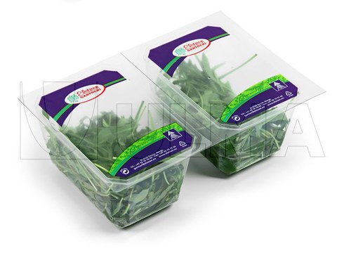 Упаковка рукколы в модифицированную атмосферу (МГС) на трейсилере